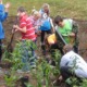 Chesapeake Bay environmental outreach and restoration environment grants: group of children planting a variety of plants using shovels