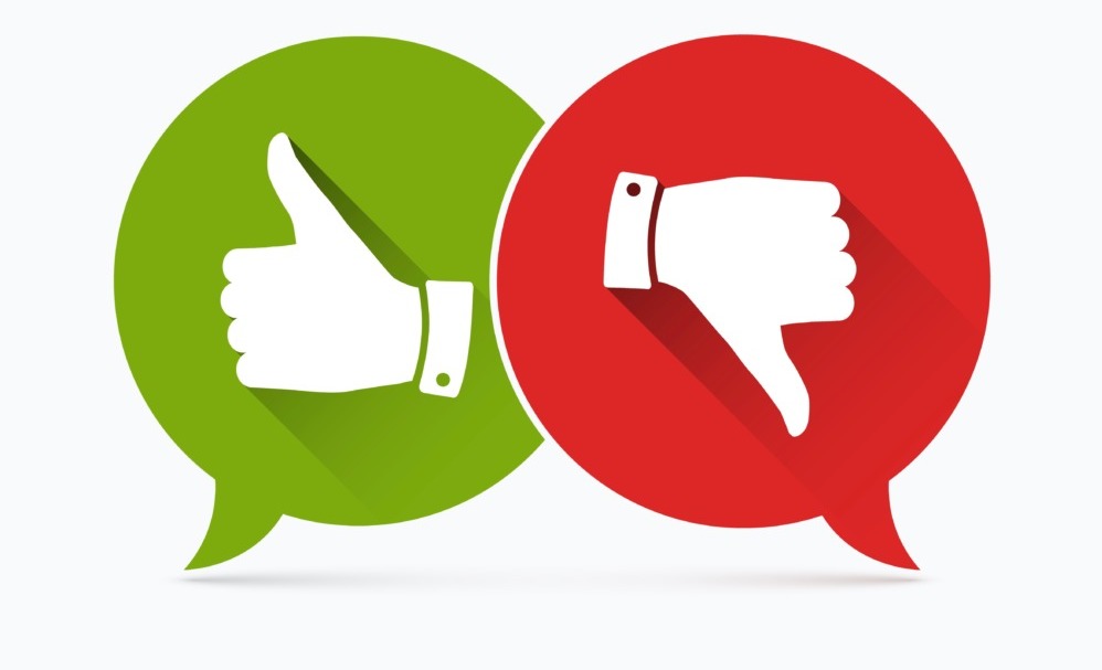 Nonprofit toolbox: Thumbs up in green circle; thumbs down in red circle