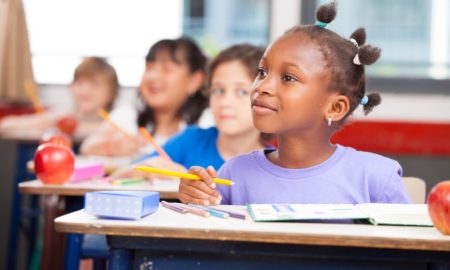 improving health and well-being in schools grants, North Carolina grants: row of young students sitting at desks