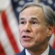 Texas governor order on gender-confirming care: older white man talking in front of American flag background