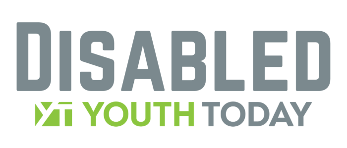 LOGO DisabledYouthToday gray & lime green text on white banner