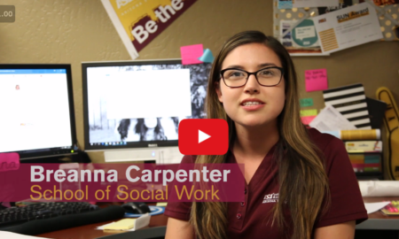 Foster Student Aid Data: Close up of young women sitting in office looking into camera